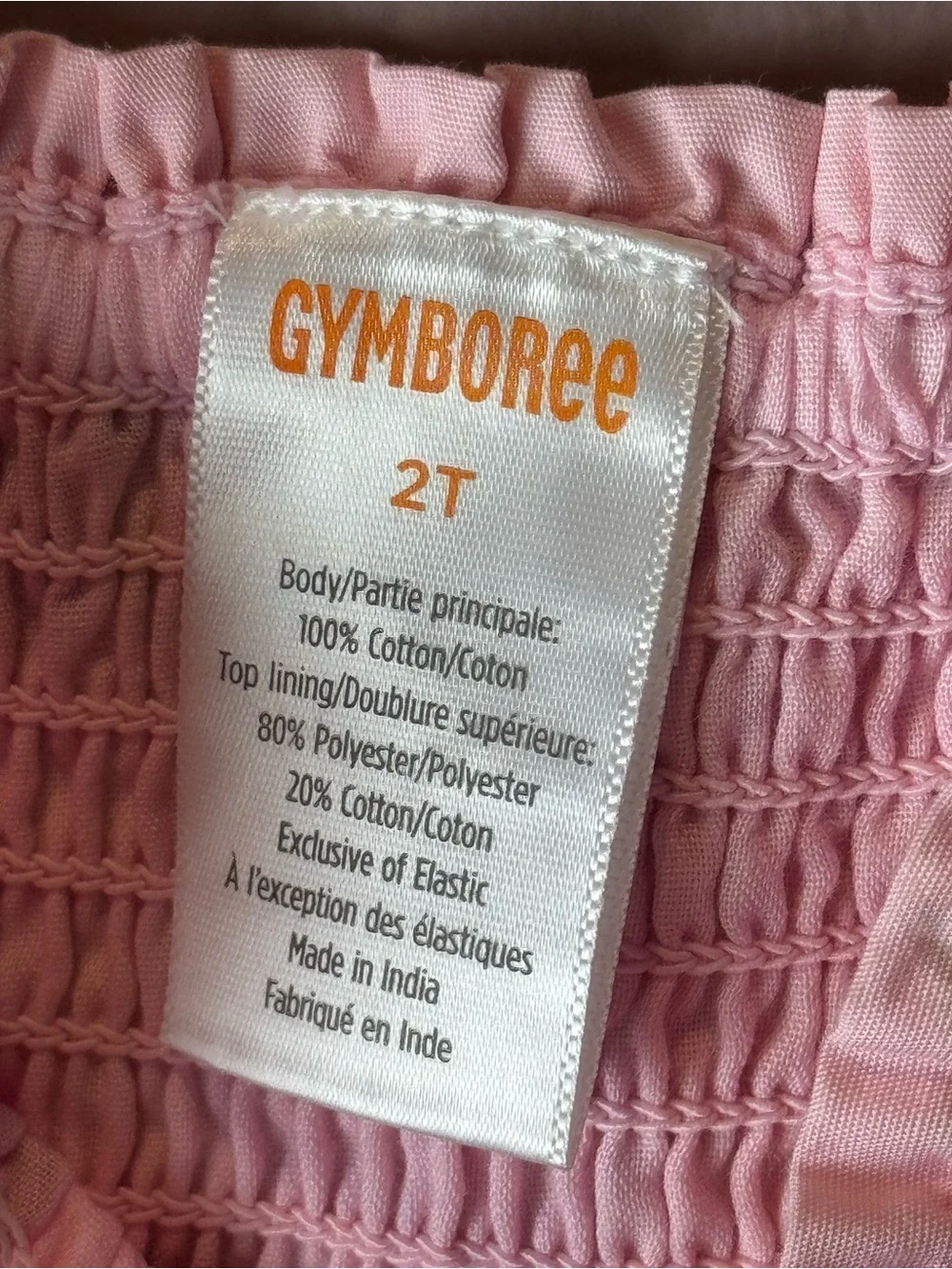 Gymboree Pink Cherry Red Smocked Top 2T